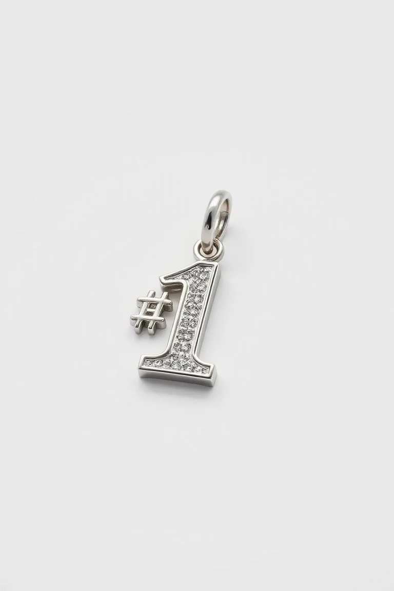 14K WHITE GOLD #1 GRANDMA CHARM