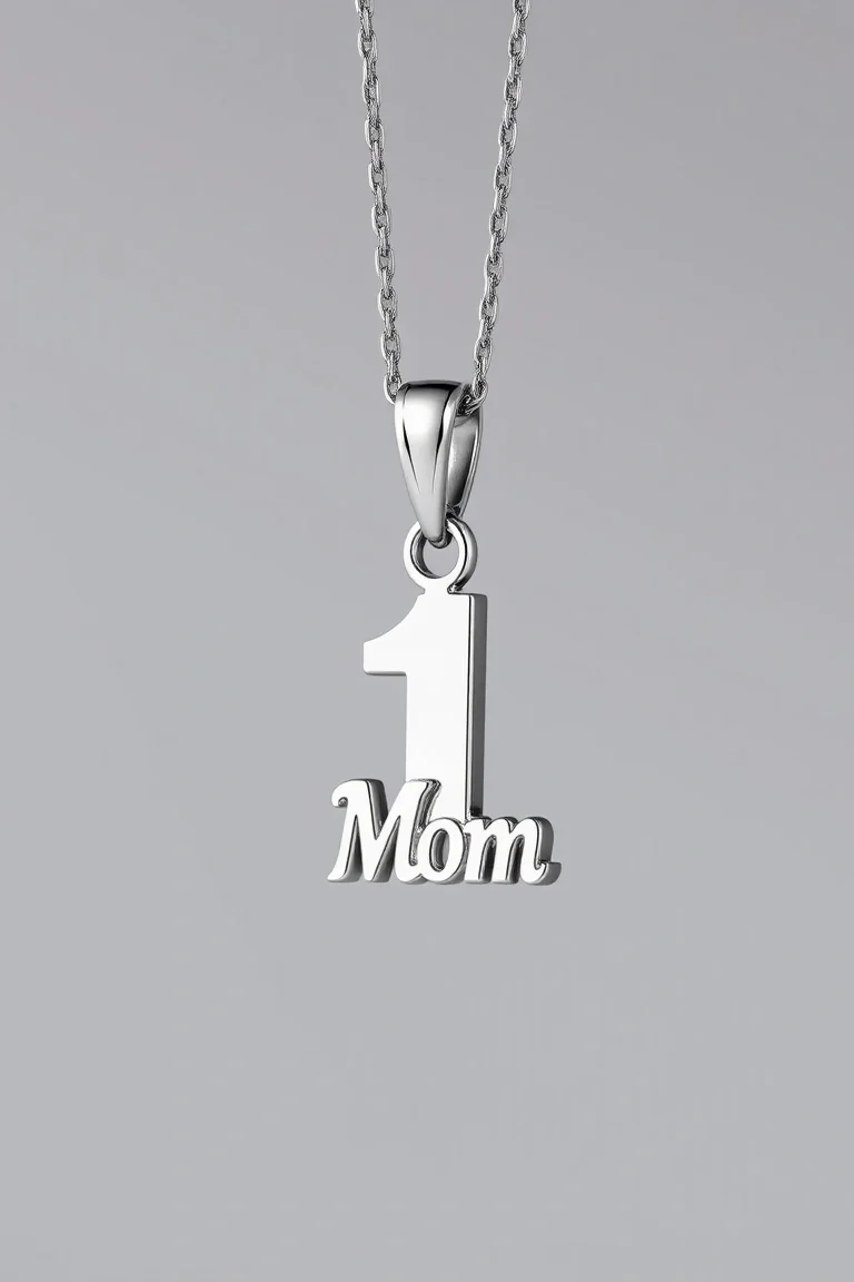 14K WHITE GOLD #1 MOM CHARM