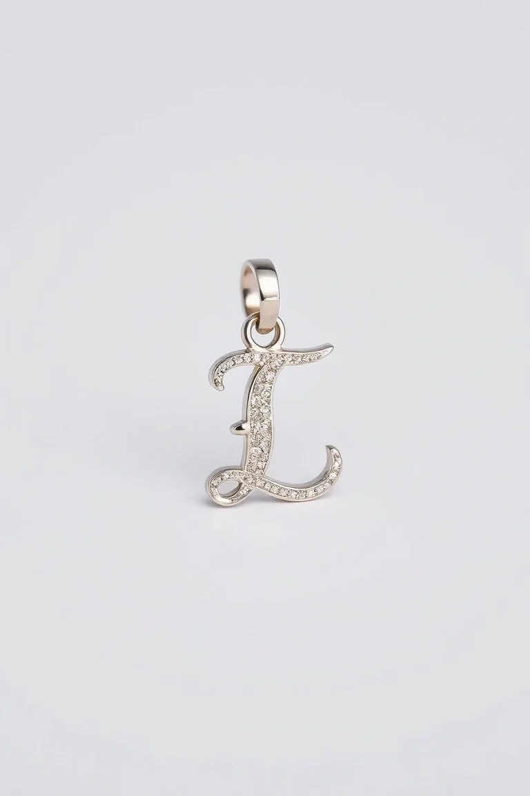 14K WHITE GOLD ALPHABET CHARM