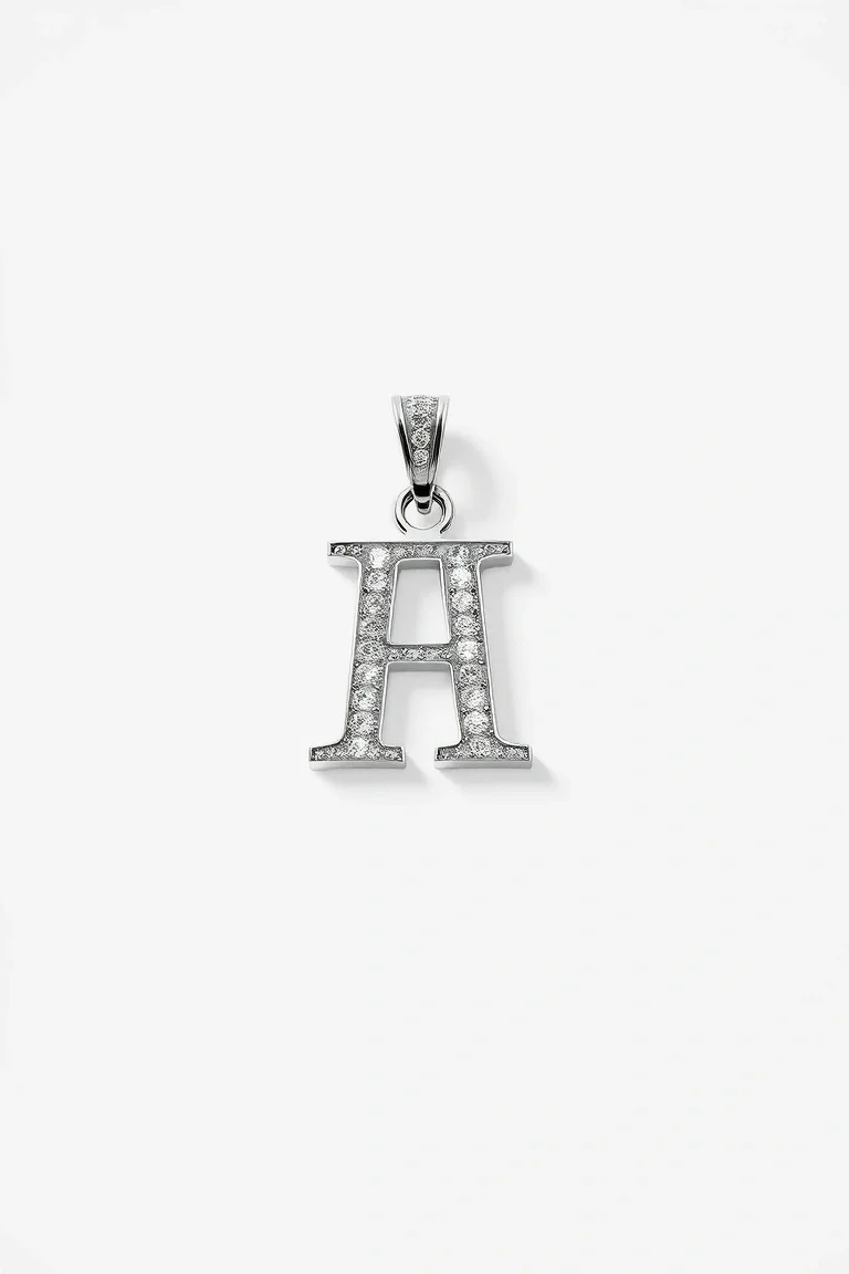14K WHITE GOLD ALPHABET CHARM