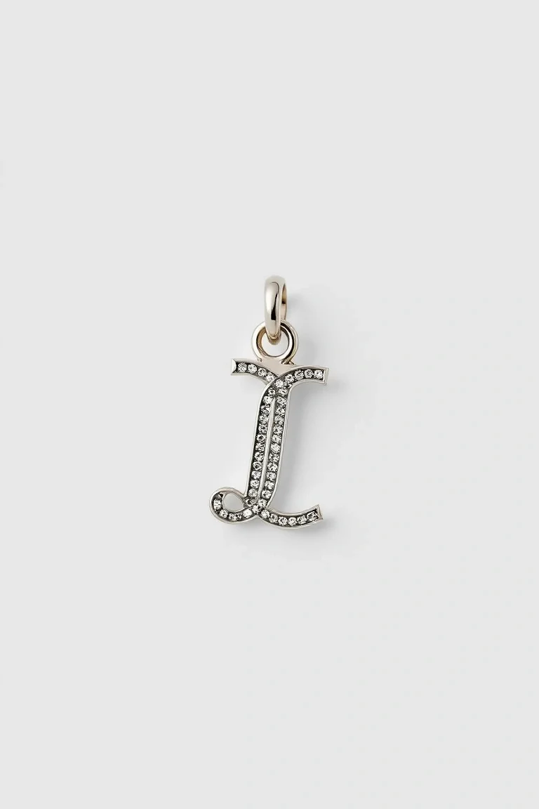 14K WHITE GOLD ALPHABET CHARM