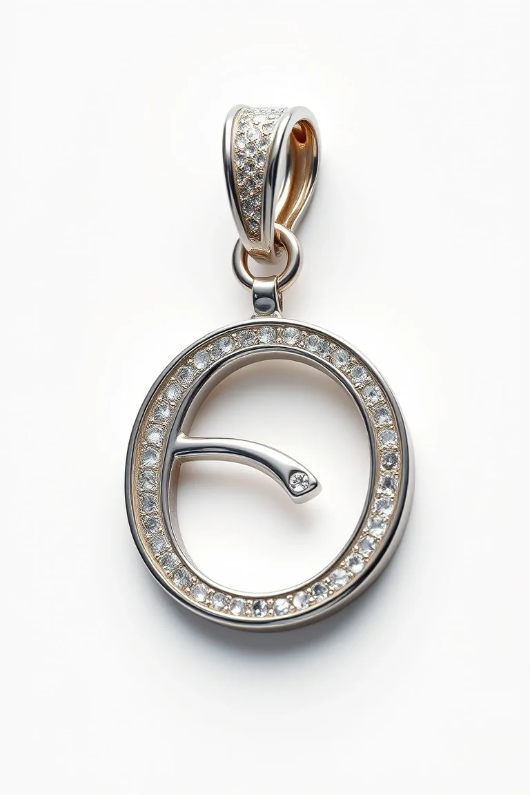 14K WHITE GOLD ALPHABET CHARM