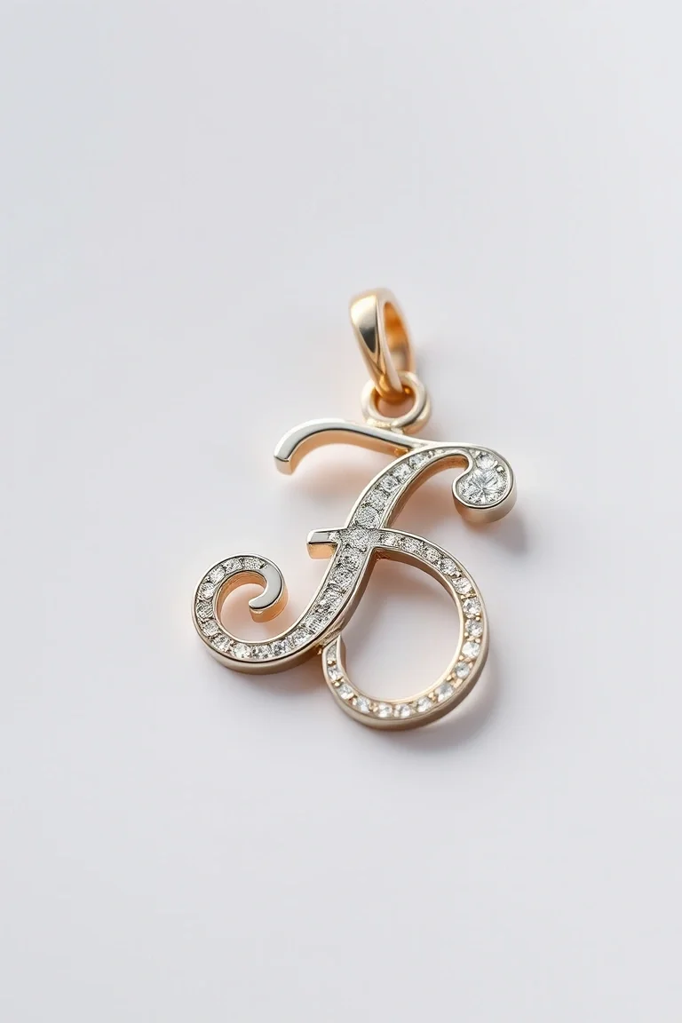 14K WHITE GOLD ALPHABET CHARM