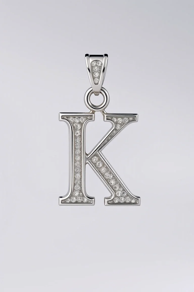 14K WHITE GOLD ALPHABET CHARM