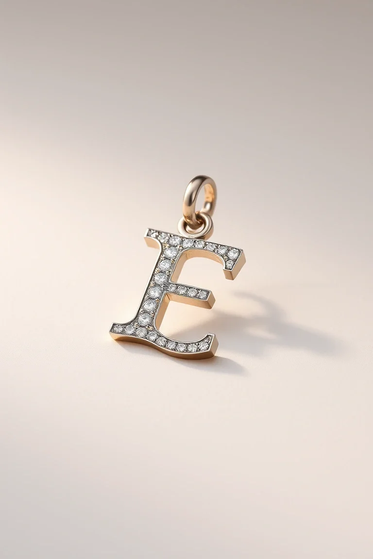 14K WHITE GOLD ALPHABET CHARM