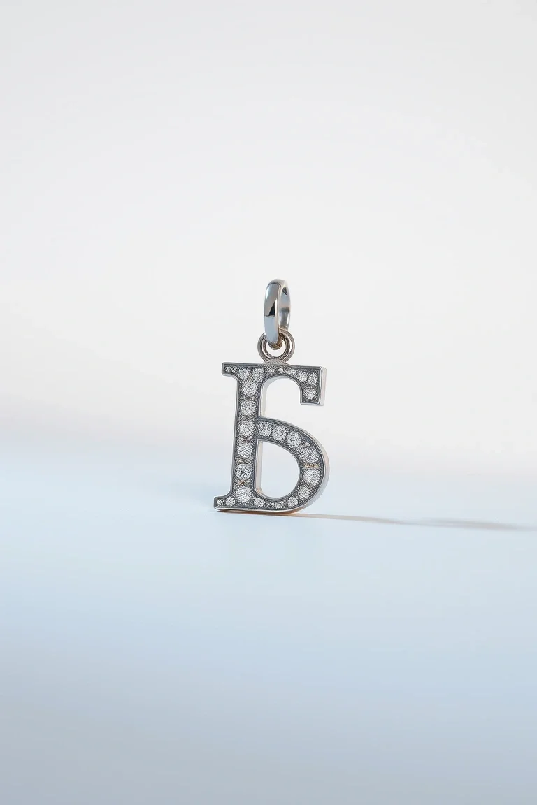 14K WHITE GOLD ALPHABET CHARM