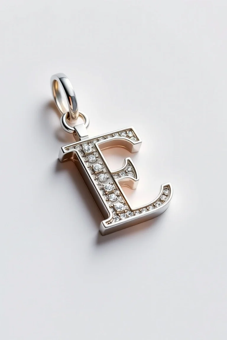 14K WHITE GOLD ALPHABET CHARM