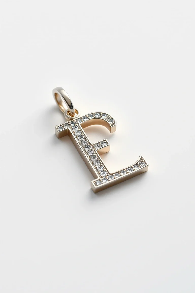 14K WHITE GOLD ALPHABET CHARM