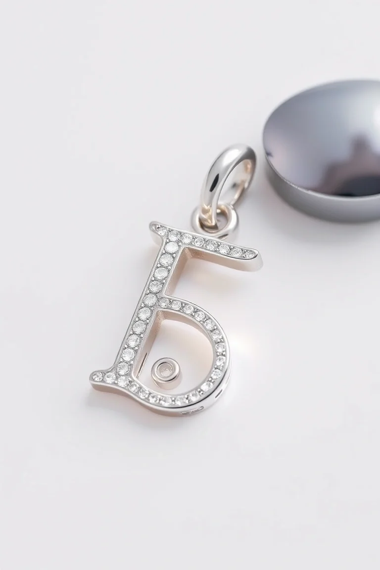14K WHITE GOLD ALPHABET CHARM