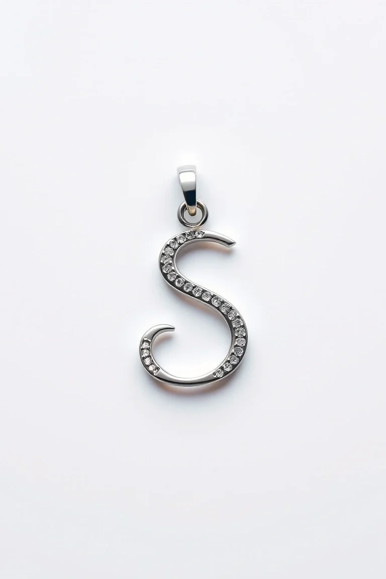 14K WHITE GOLD ALPHABET CHARM