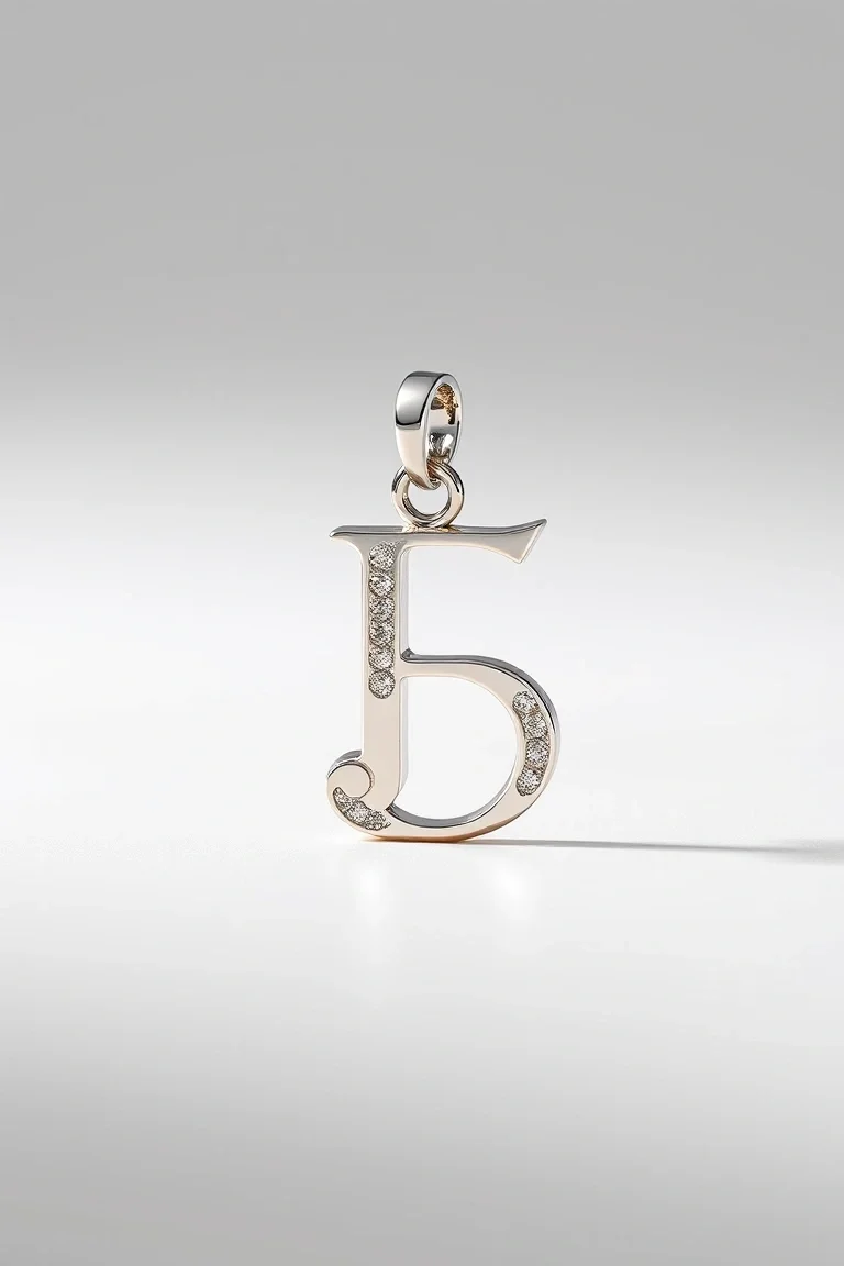 14K WHITE GOLD ALPHABET CHARM