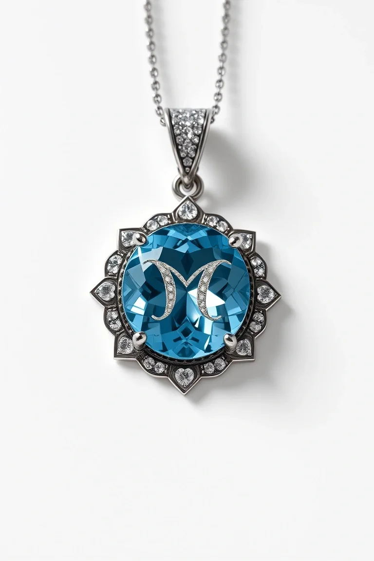 14K WHITE GOLD AQUARIUS CHARM