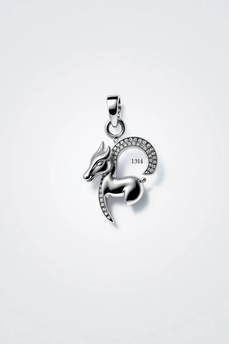 14K WHITE GOLD ARIES CHARM