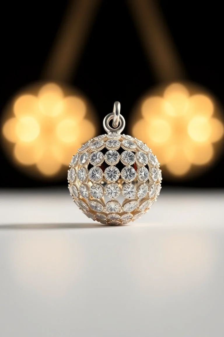 14K WHITE GOLD BALL CHARM