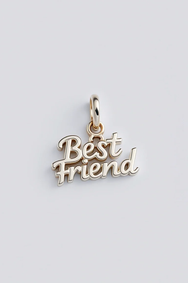 14K WHITE GOLD BEST FRIEND CHARM