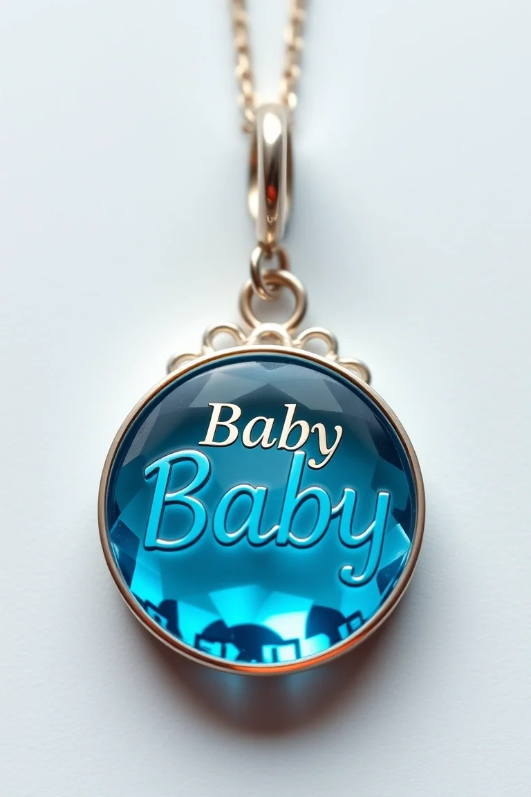14K White Gold Blue Birth Certificate
