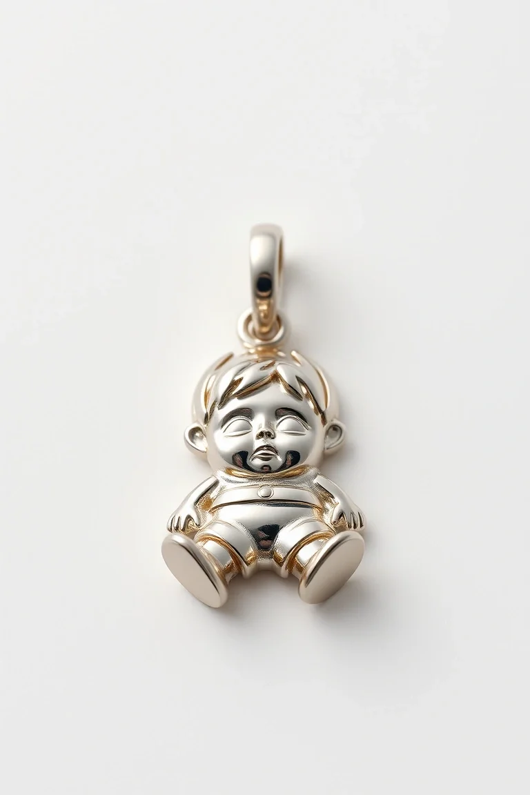 14K WHITE GOLD BOY CHARM