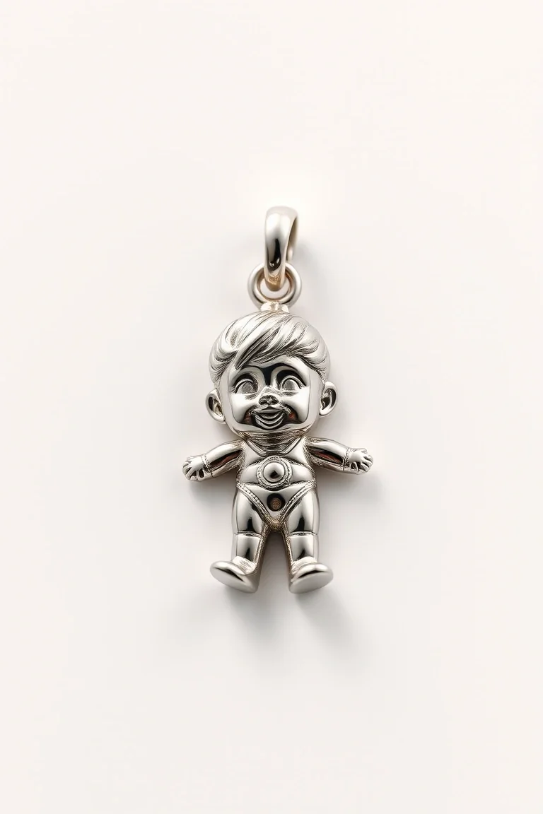 14K WHITE GOLD BOY CHARM