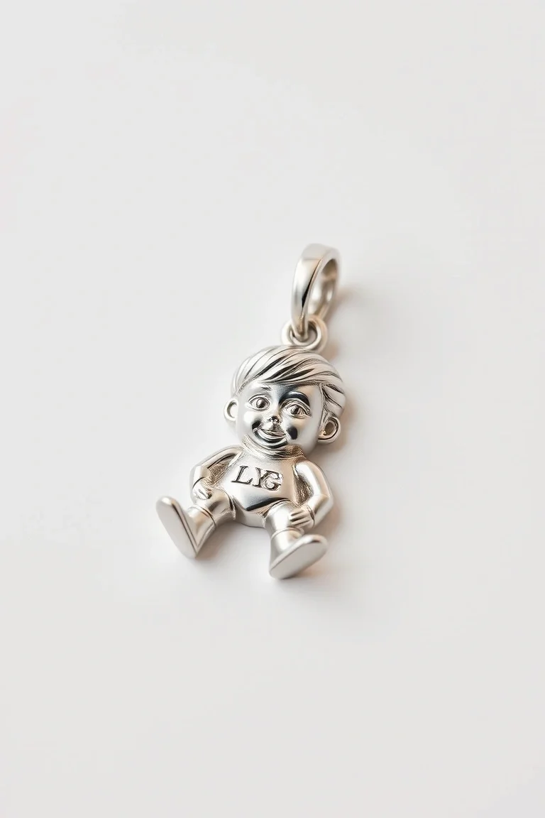 14K WHITE GOLD BOY CHARM