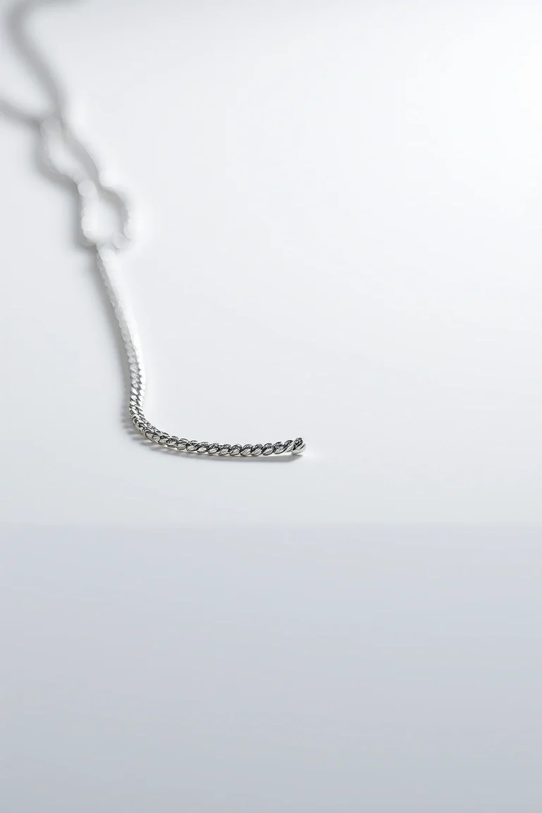 14K White Gold Chain Slide