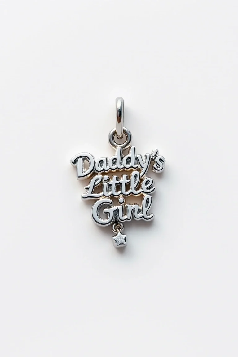 14K WHITE GOLD DADDY'S LITTLE GIRL CHARM
