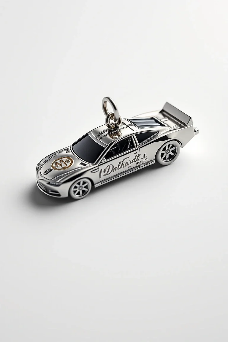 14K White Gold Dale Earnhardt Jr. Signature Car Charm
