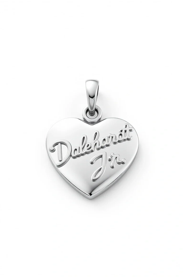 14K White Gold Dale Earnhardt Jr. Signature Heart Charm