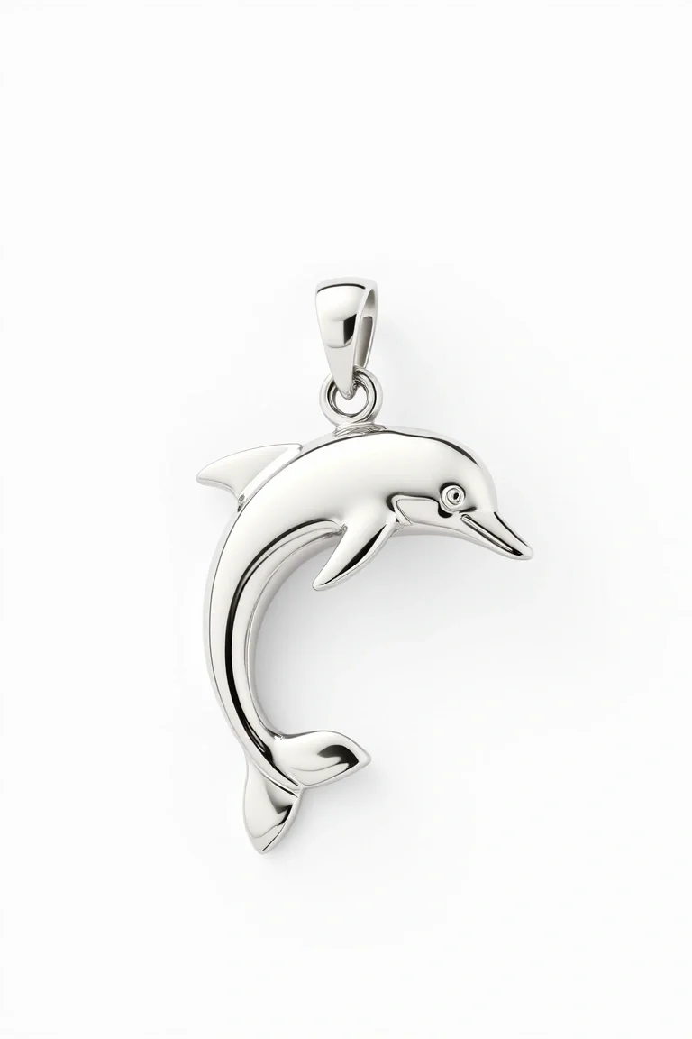 14K WHITE GOLD DOLPHIN CHARM