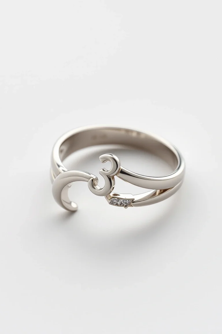 14K White Gold Driver #3 Small Ladies Ring