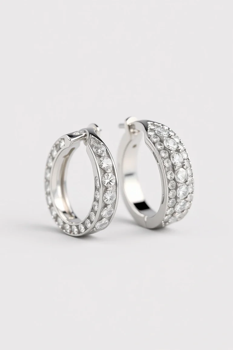 14K White Gold Earring Jackets
