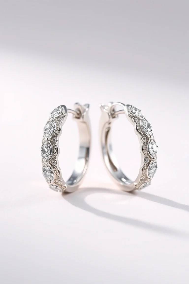 14K White Gold Earring Jackets