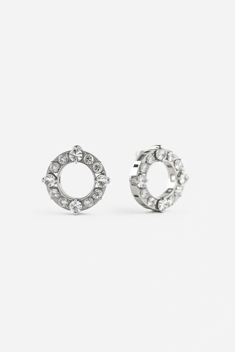14K White Gold Earring Jackets