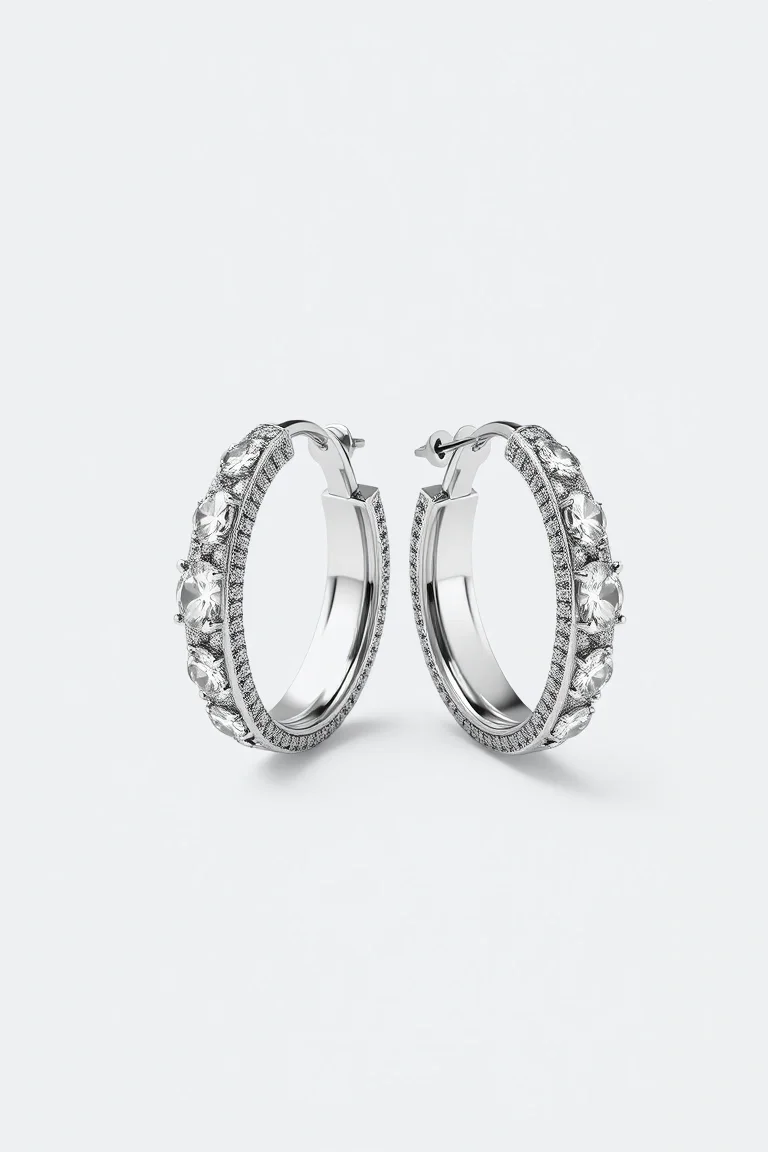 14K White Gold Earring Jackets