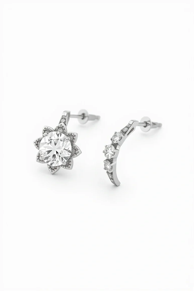 14K White Gold Earrings