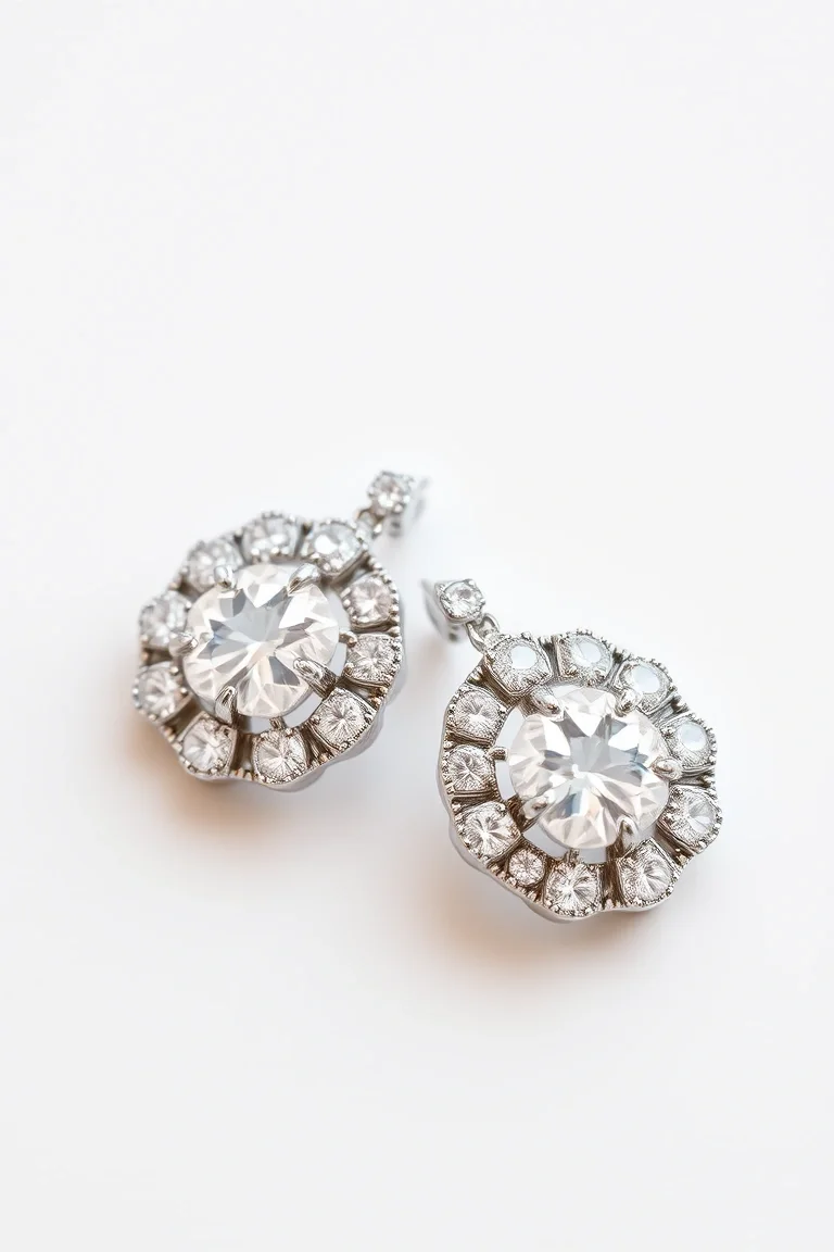 14K White Gold Earrings