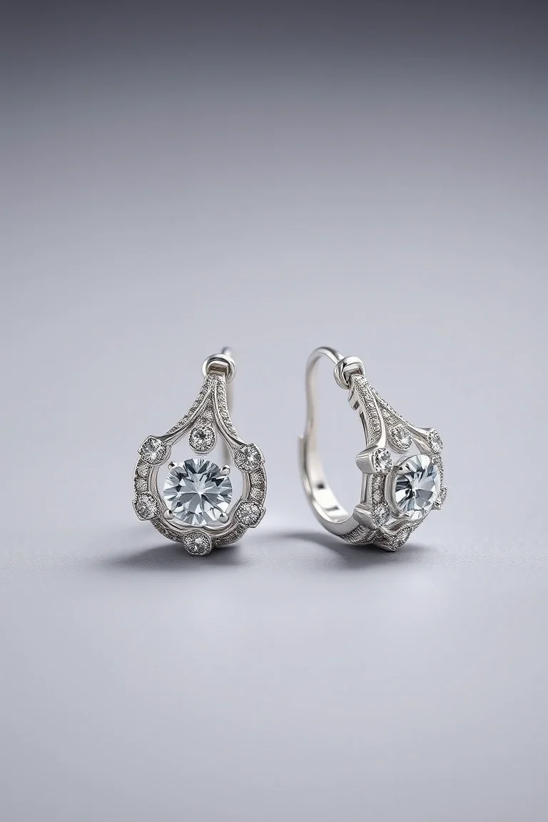 14K White Gold Earrings