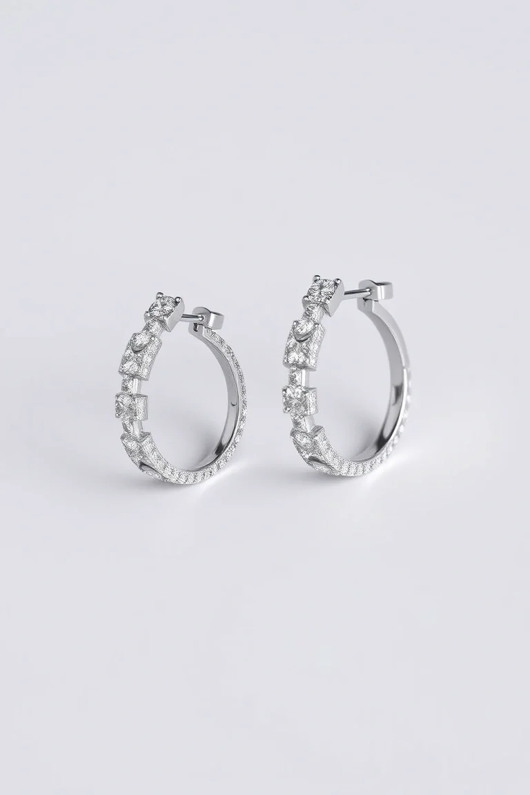 14K White Gold Earrings