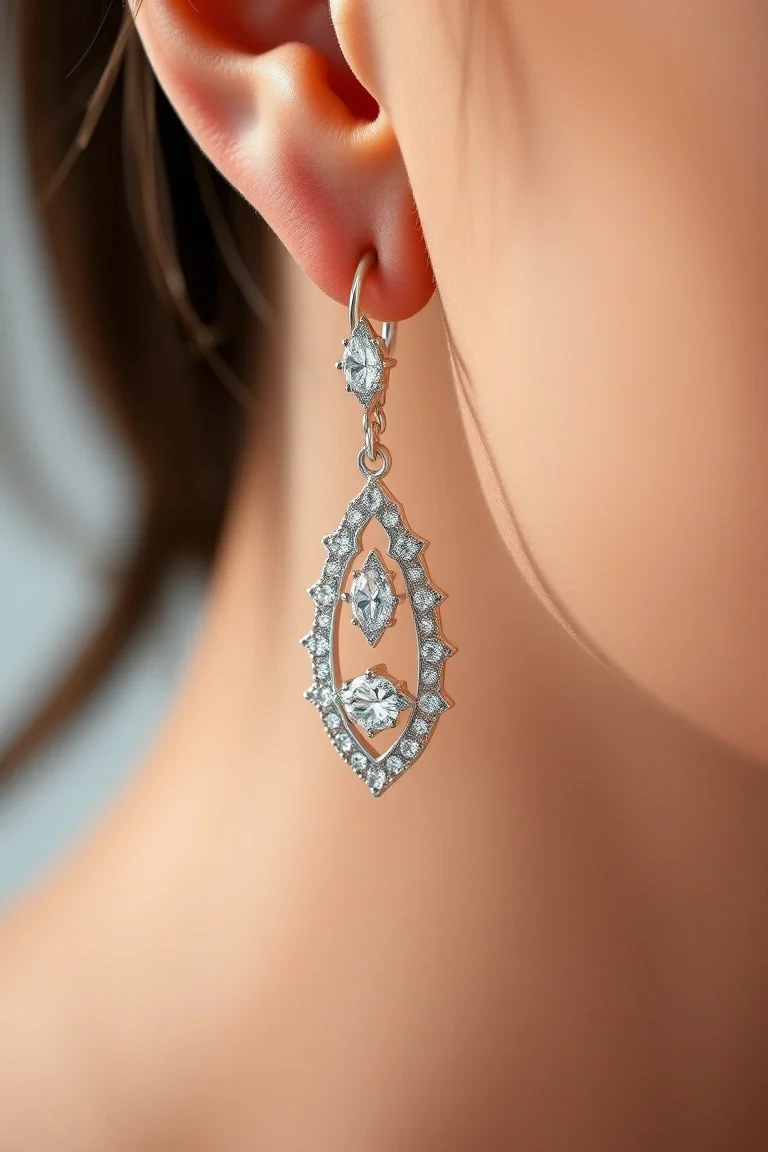 14K White Gold Earrings