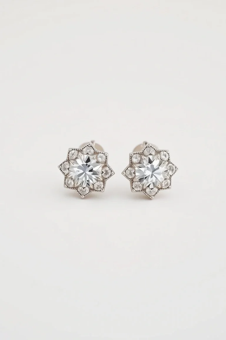 14K White Gold Earrings