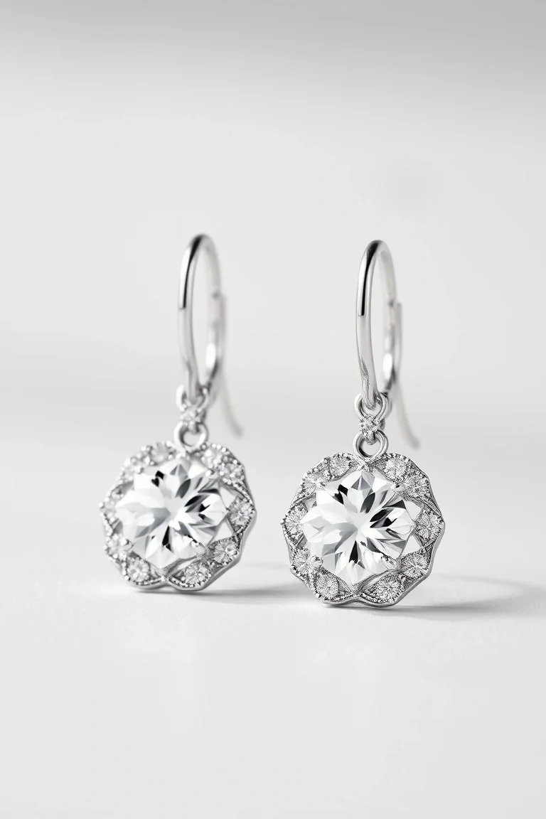 14K White Gold Earrings
