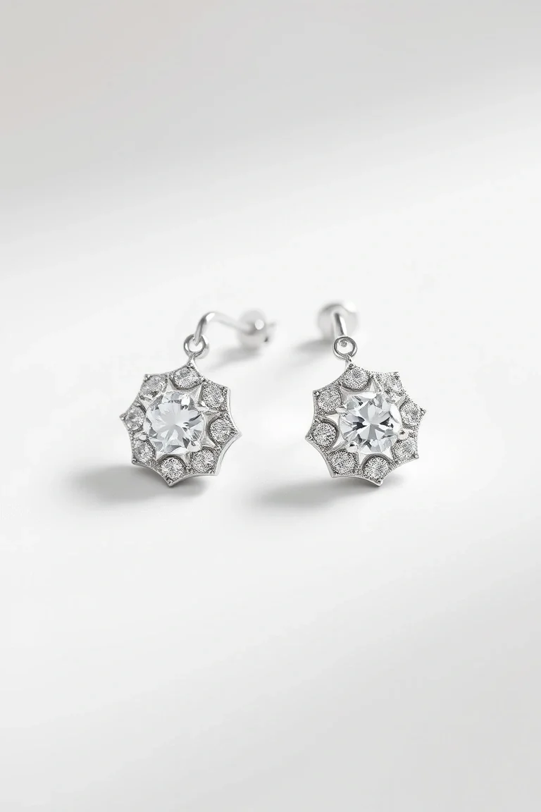 14K White Gold Earrings