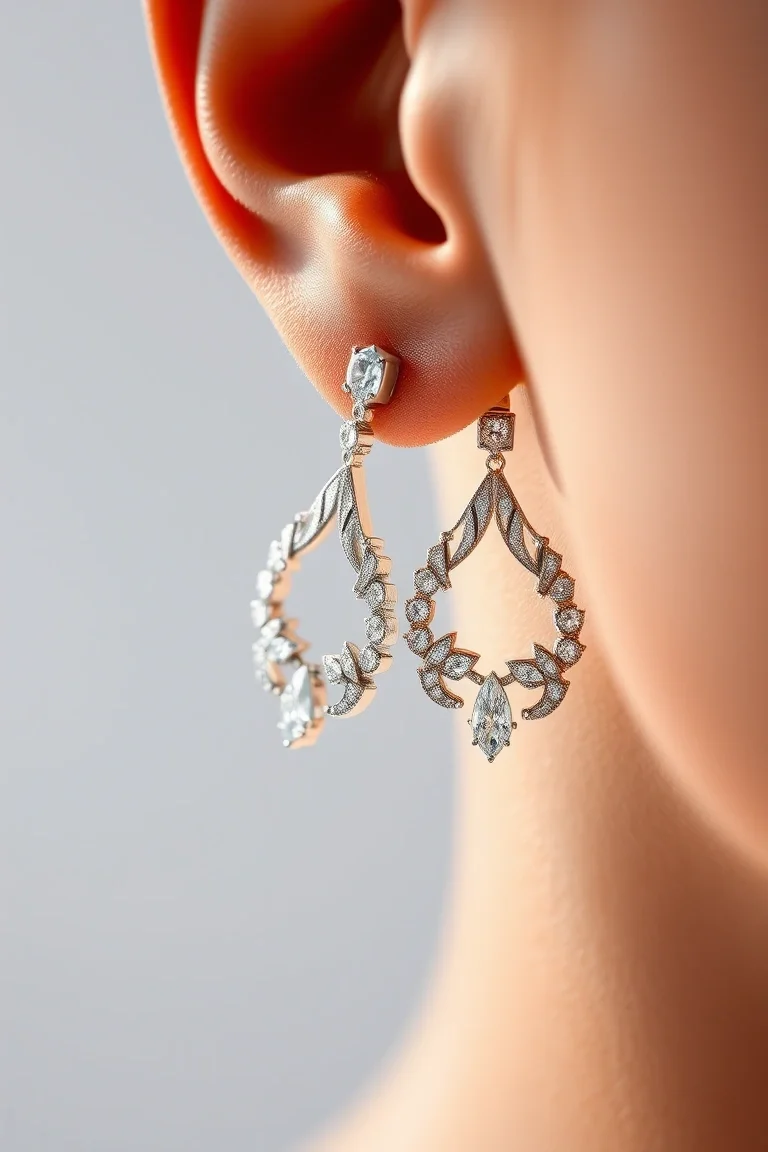 14K White Gold Earrings