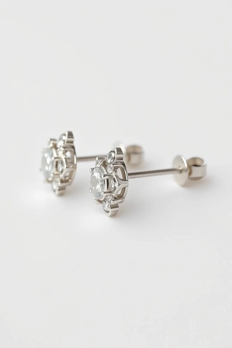 14K White Gold Earrings