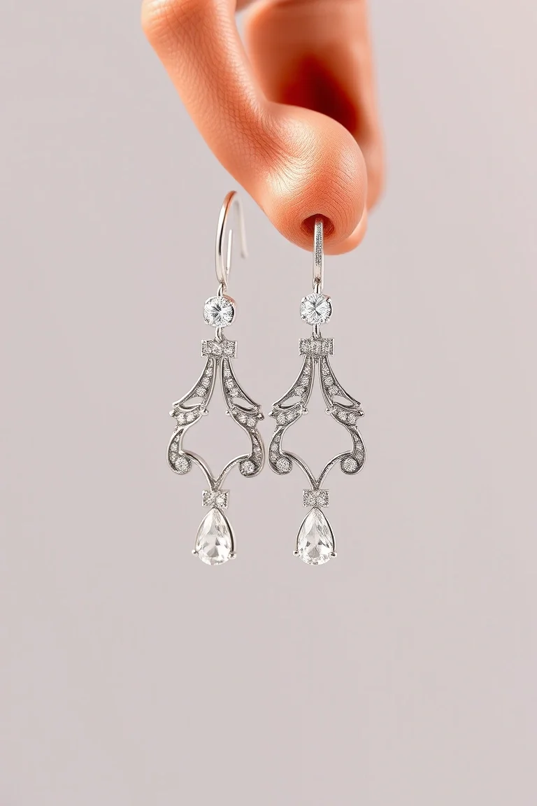 14K White Gold Earrings