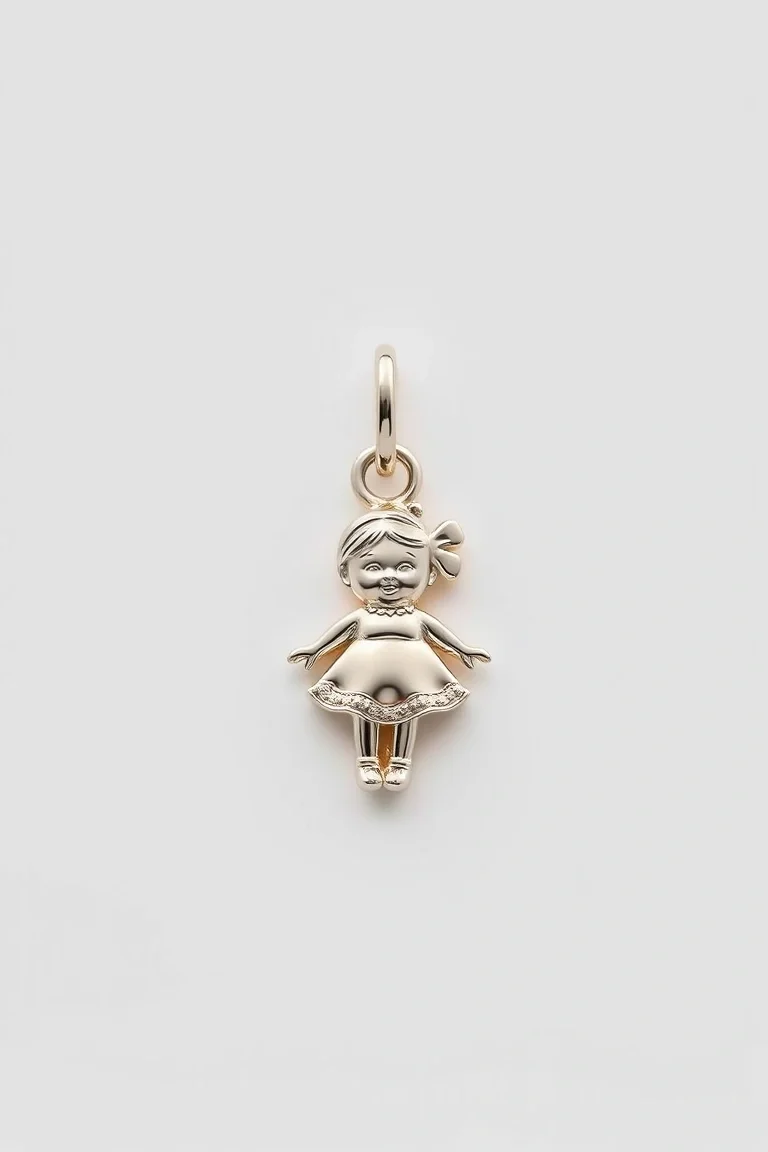 14K WHITE GOLD GIRL CHARM