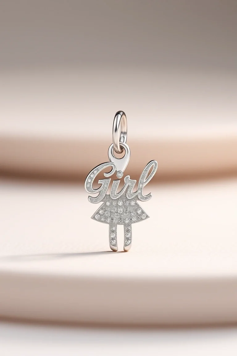 14K WHITE GOLD GIRL FRIEND CHARM