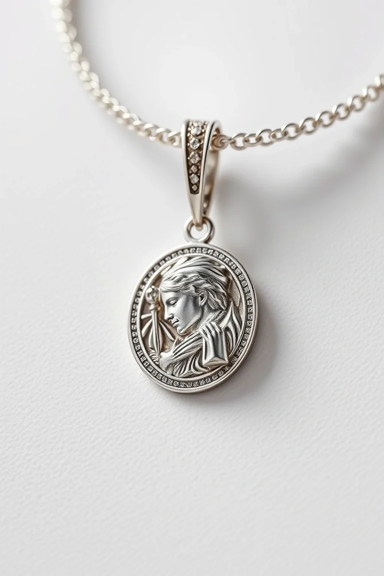 14K WHITE GOLD GOD MOTHER CHARM