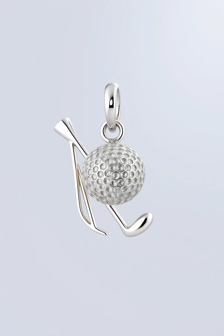 14K WHITE GOLD GOLF BAG CHARM