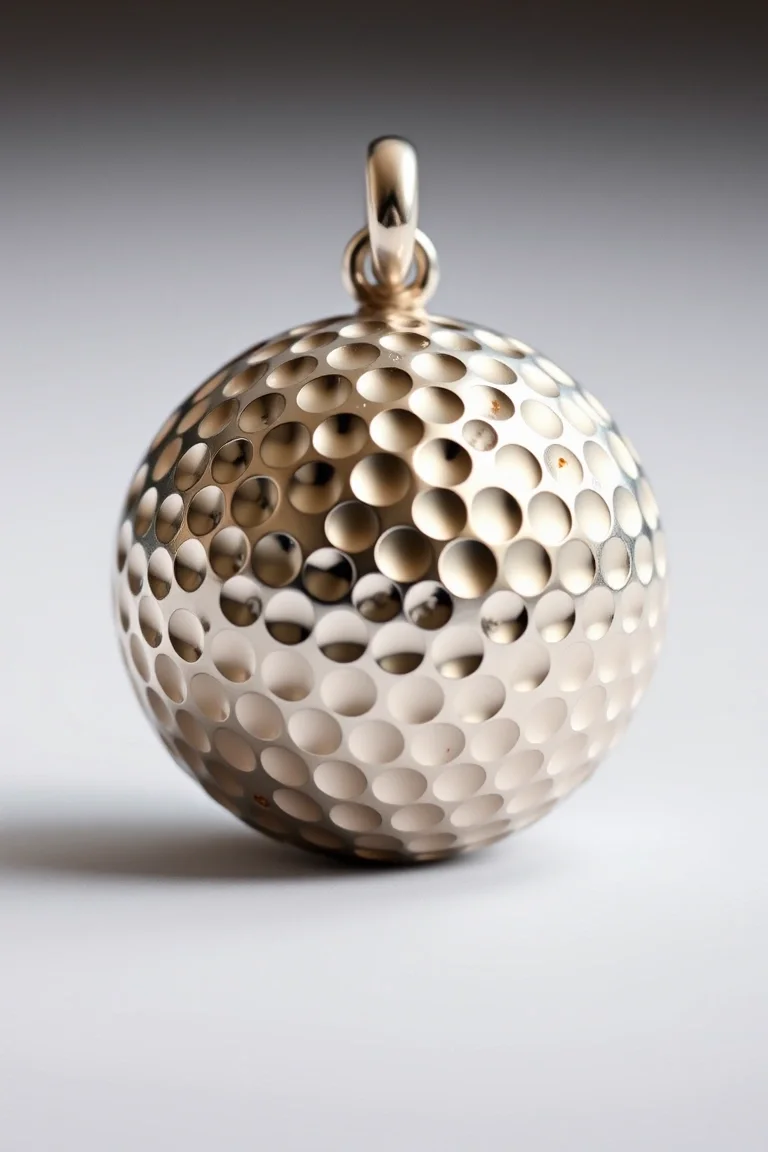 14K WHITE GOLD GOLF BALL CHARM