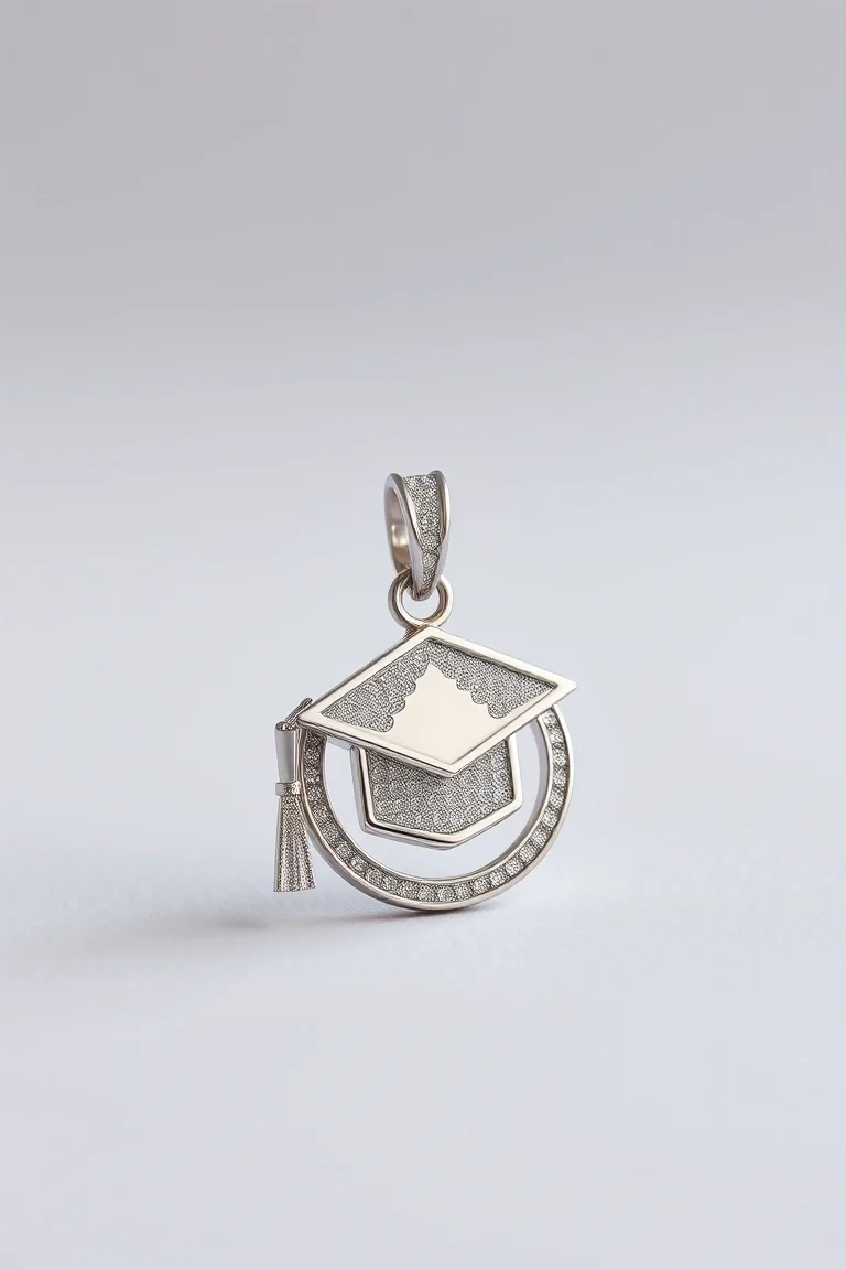 14K WHITE GOLD GRADUATION CHARM
